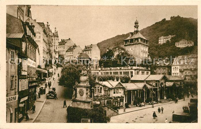 Karlsbad Eger Marktbrunnen mit Stadtturm