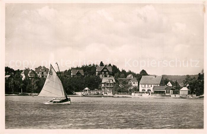 Thammuehl Stare Splavy Ansicht vom See aus Segelboot