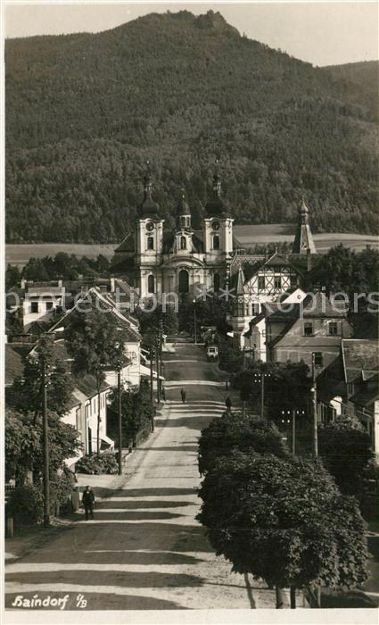 Haindorf Tschechien Blick zur Wallfahrtskirche Maria Heimsuchung