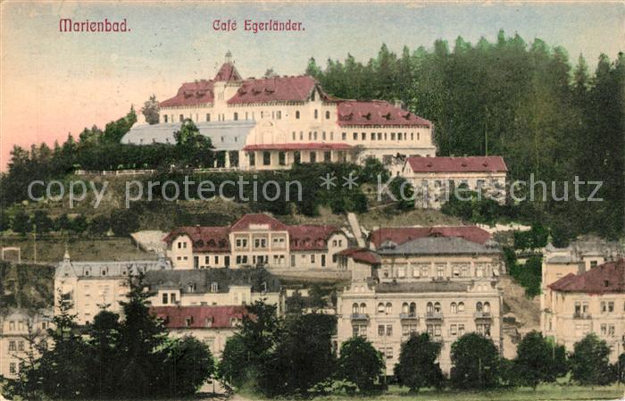 Marienbad Tschechien Boehmen Teilansicht mit Cafe Egerlaender