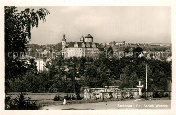 Zschopau Teilansicht mit Schloss Wildeck