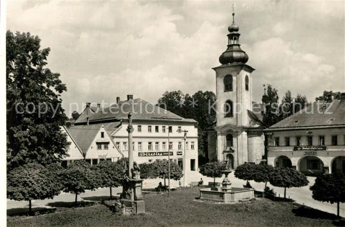 Rokytnice v Orlickych horach Platz Denkmal Brunnen Gasthaus Kirche