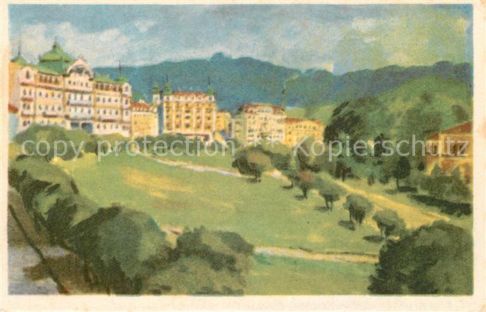 Marianske Lazne Gottwaldovo namesti Gottwaldplatz Kuenstlerkarte