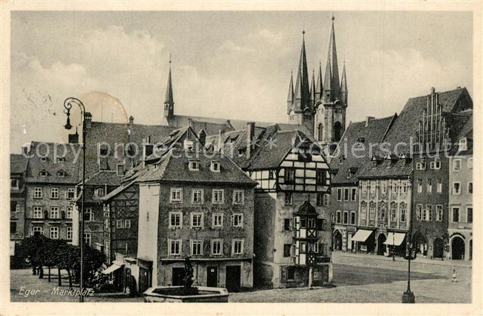 Eger Cheb Tschechien Marktplatz Kirchtuerme