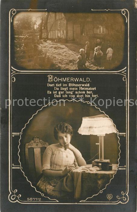 Boehmerwald Bauernhof Junge Dame Gedicht Dort tief im Boehmerwald...