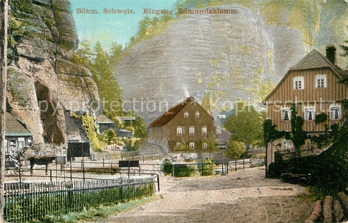 Hrensko Eingang Edmundsklamm Boehmische Schweiz