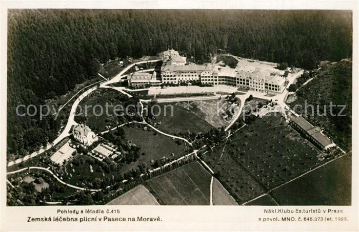 Passek Paseka Zemska lecebna plicni Sanatorium Fliegeraufnahme