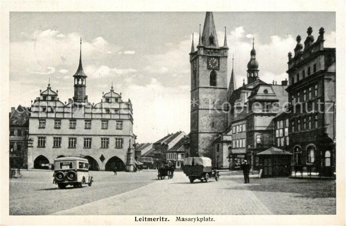 Leitmeritz Litomerice Nordboehmen Masarykplatz Rathaus Kirche