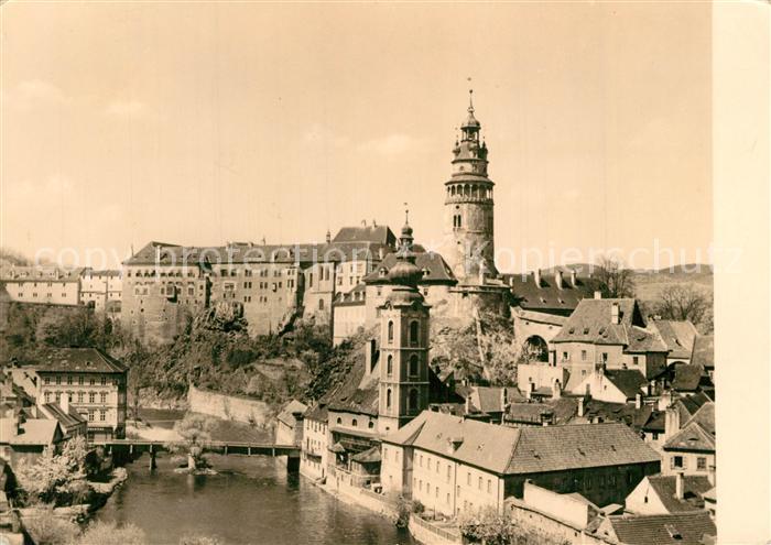 Cesky Krumlov Celkovy pohled na zamek Blick zum Schloss