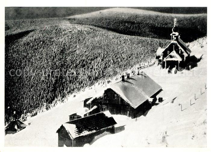 Heidebruennl Loucna nad Desnou Bergdorf mit Kirche Winterlandschaft