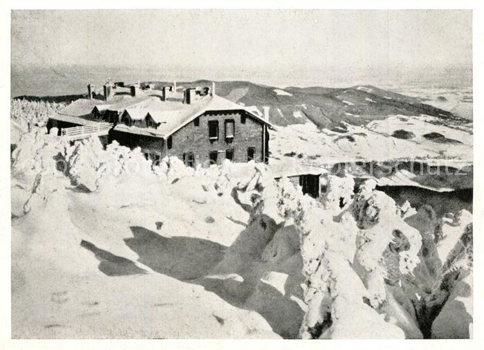 Freiwaldau Tschechien Georgschutzhaus am Hochschar Altvatergebirge Winterpanoram