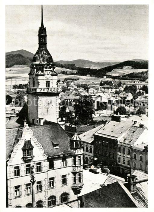 Maehrisch-Schoenberg Stadtpanorama mit Kirche