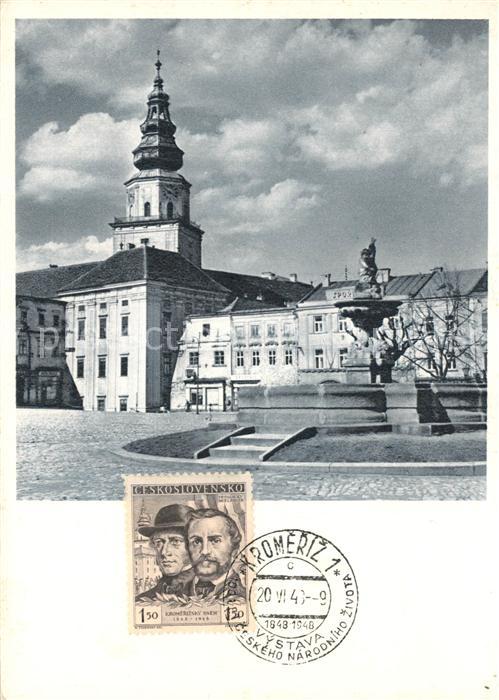 Kremsier Kromeriz Czechia Kromerizske namesti se zamkem Brunnen Schloss