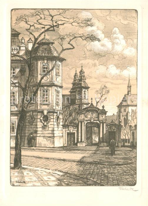 Praha Prahy Prague Altstadt Kubasta Kuenstlerkarte Nr. 12