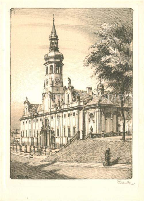 Praha Prahy Prague Kirche Kubasta Kuenstlerkarte Nr. 3