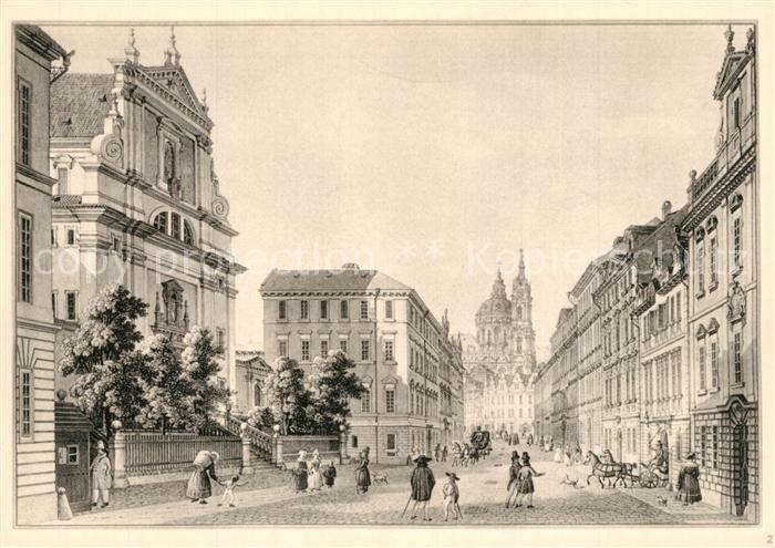 Praha Prahy Prague Stadtansicht anno 1830 Morstadt Kuenstlerkarte