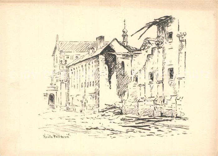 Praha Prahy Prague 8. Jezovitsky klaster Kvetnove Revoluci 1945 Kloster Fortova
