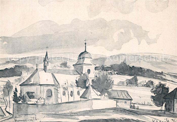 Kamenicky senov Kostelik Kirche Kracik Kuenstlerkarte