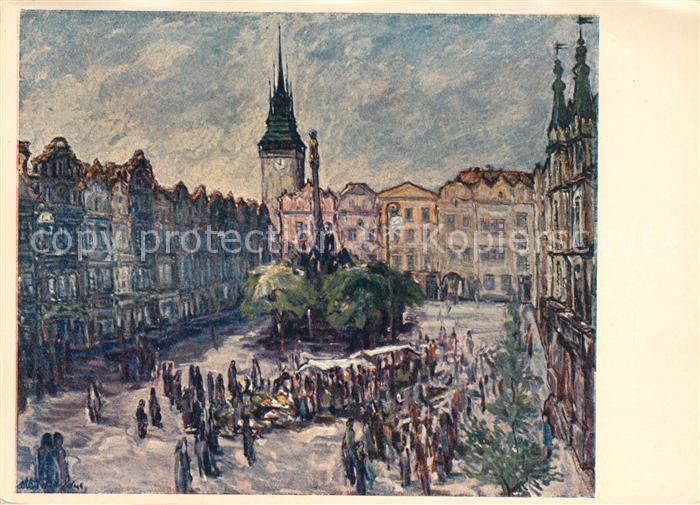 Pardubice Pardubitz Pardubicke namesti Oldrich Karel Kuenstlerkarte