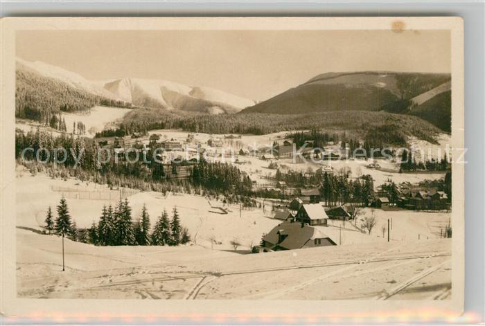 Spindleruv Mlyn Spindlermuehle Winterpanorama Riesengebirge