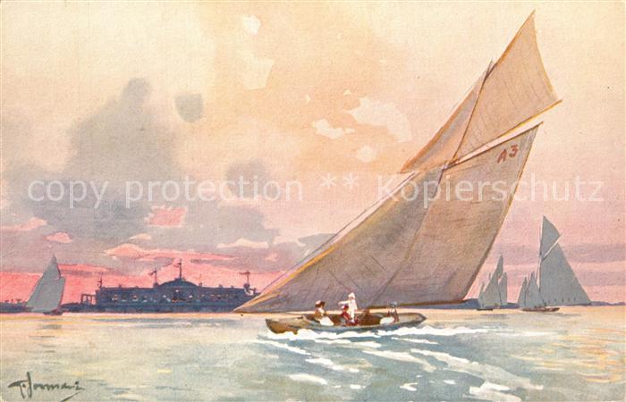 Lido Venezia Mare K?nstlerkarte Segelboot