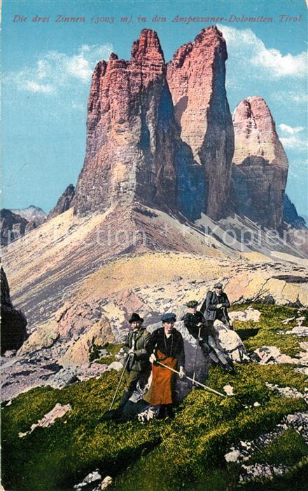 Dreizinnen Ampezzaner-Dolomiten Wanderer
