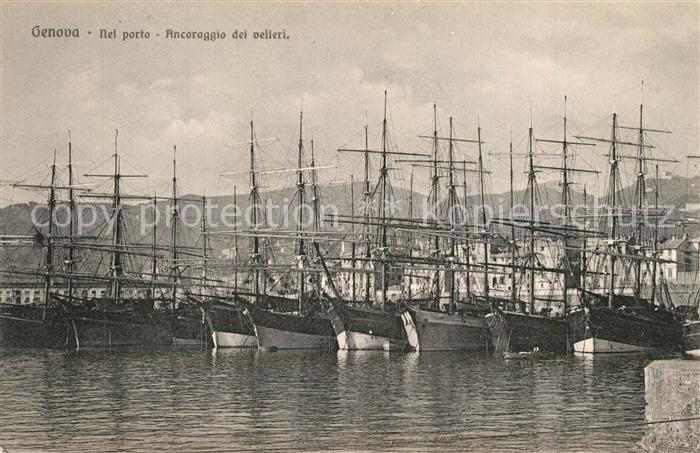 Genova Genua Liguria Porto Ancoraggio dei Velieri Segelschiffe