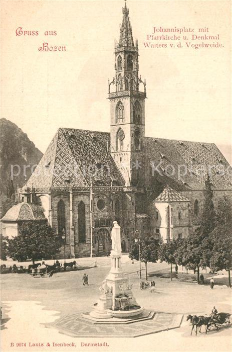 Bozen S?dtirol Johannisplatz Pfarrkirche Denkmal Walte