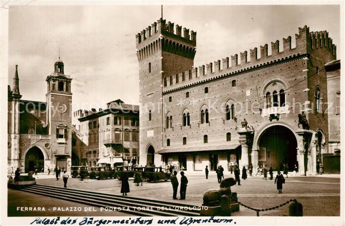 Ferrara Palazzo del Podesta Torre dell'Orologio