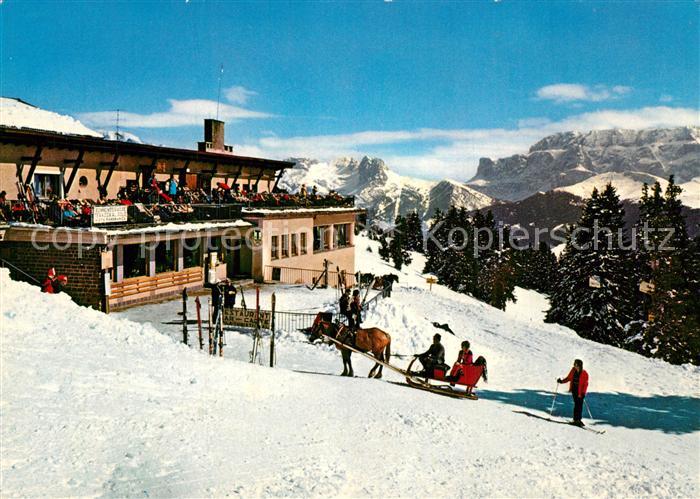Seiser Alm Dolomiten Seilbahn Bergstation Pferdeschlitten