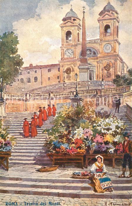 Roma Rom Trinita dei Monti K?nstlerkarte