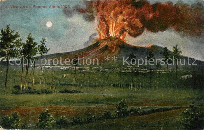Vesuvio Vista da Pompei Aprile 1906