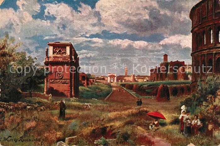 Roma Rom Forum Romanum Triumphbogen Konstantins Titus-Bogen K?nstlerkarte