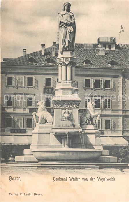 Bozen S?dtirol Denkmal Walter von der Vogelweide