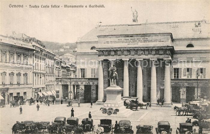 Genova Genua Liguria Teatro Carlo Felice Monumento a Garibaldi