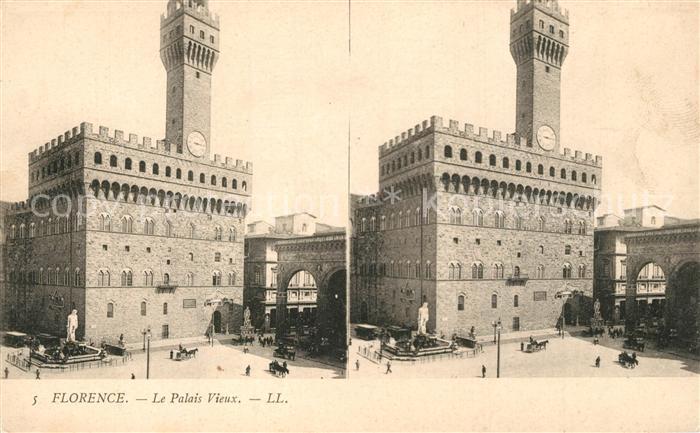 Firenze Florenz Stereoscopkarte Palais Vieux