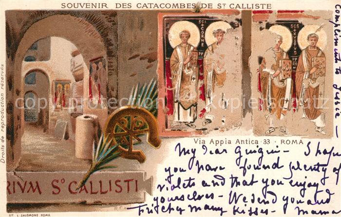 Roma Rom Catacombe di San Callisto Litho