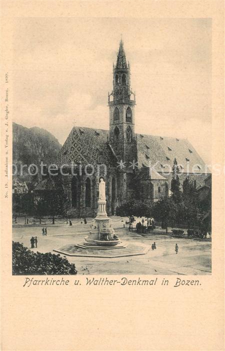 Bozen S?dtirol Pfarrkirche Walther-Denkmal