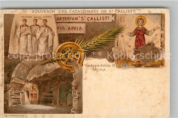 Roma Rom Catacombe di San Callisto Via Appia Antica Litho