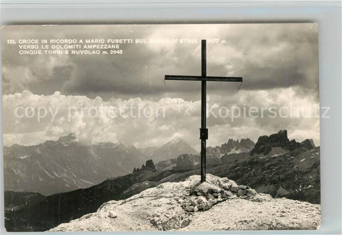 Sasso di Stria Croce in Ricordo a Mario Fusetti Dolomiti Ampezzane