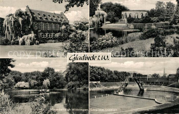 Gladbeck Haus Wittringen Ehrenmal Gondelteich Schwimm Stadion