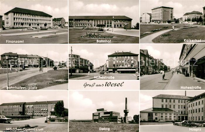 Wesel Rhein Finanzamt Bahnhof Kaiserhof Hohestrasse Maedchen Gymnasium Delog Hos
