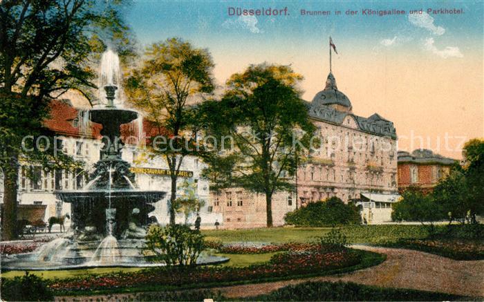 DuessELDORF  CITY Brunnen in der Koenigsallee und Parkhotel