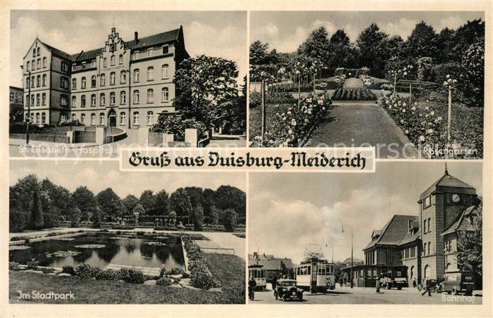 Meiderich Duisburg St Elisabeth Hospital Rosengarten Stadtpark Bahnhof