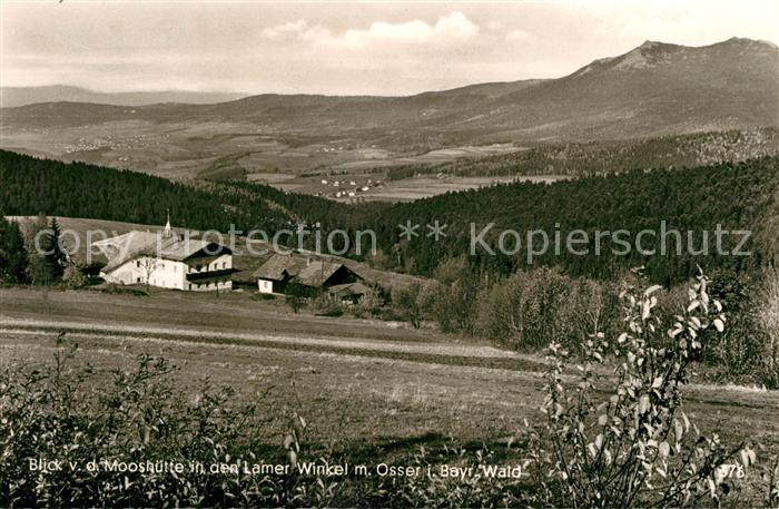 Lam Oberpfalz Blick von der Mooshuette auf Lamer Winkel mit Osser