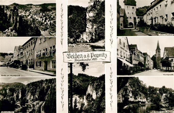 Velden Mittelfranken Marktplatz Am roten Fels Loewenfels Altes Stadttor Partie a