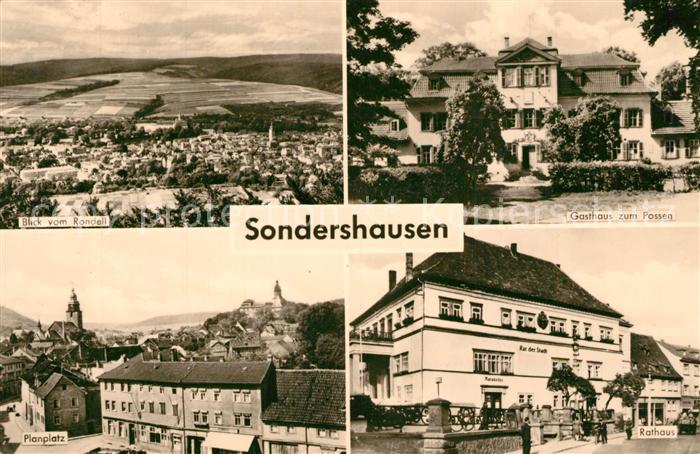 Sondershausen Thueringen Panorama Gasthaus zum Possen Planplatz Rathaus