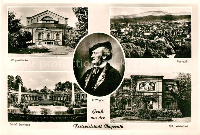BAYREUTH Bayern Festspielhaus Panorama Schloss Eremitage Wagner Portrait Villa W