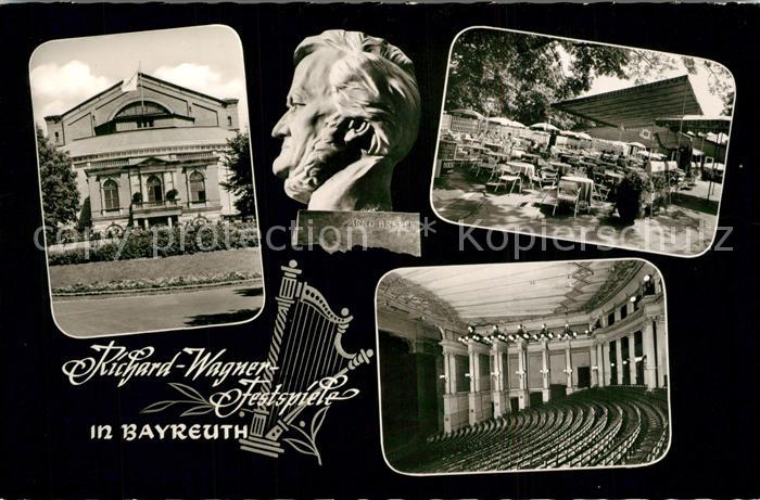 BAYREUTH Bayern Festspielhaus Wagner Portrait Gartenterrasse Festspielsaal