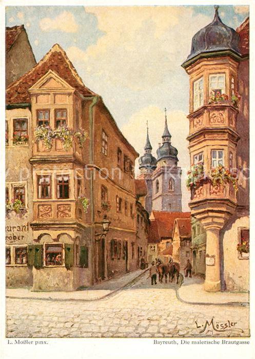 BAYREUTH Bayern Brautgasse Kuenstlerkarte